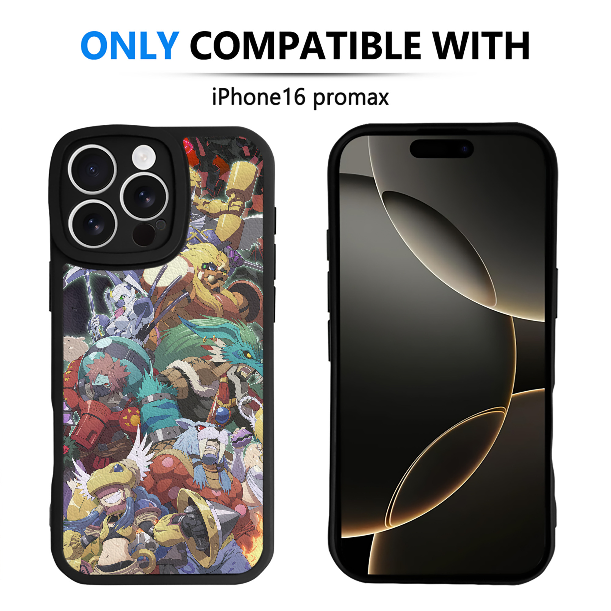 （画像用） Digimon デジタルモンスター/デジモン 【iPhone 16シリーズ対応】シリコンスマホケース（レザー調） 材質：シリコン